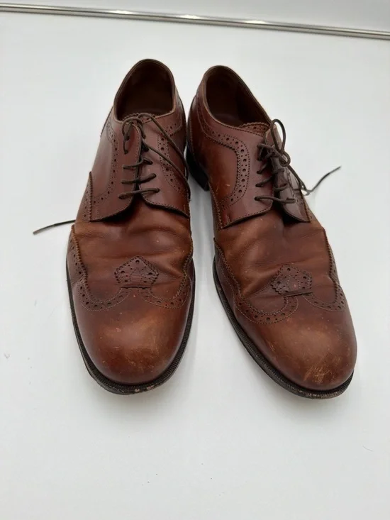 Louis Vuitton Dress Shoes Mens 9.5 Brown Leather Brogue Italy Lace Up - Picture 2 of 16